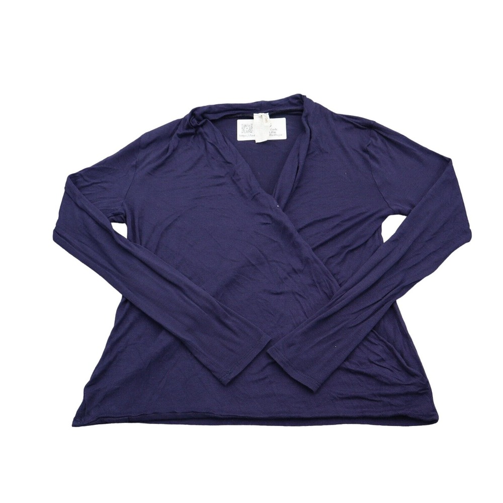 Best Cody Shirt Womens XS Purple Long Sleeve VNeck Pullover Wrap Top